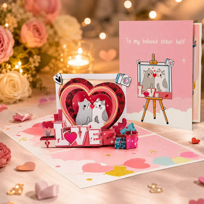 Carte Pop-Up 3D Fleurs et Mariage