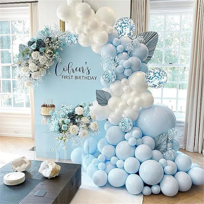 Arche Ballon Mariage Bleu et Blanc