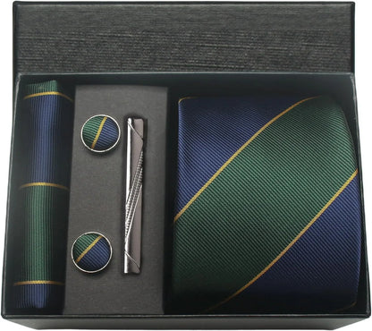 Coffret Cravate Mariage 8 cm Pochette Pince et Manchettes