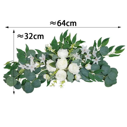 Guirlande Fleurs Artificielles Mariage Roses Eucalyptus — vue 9