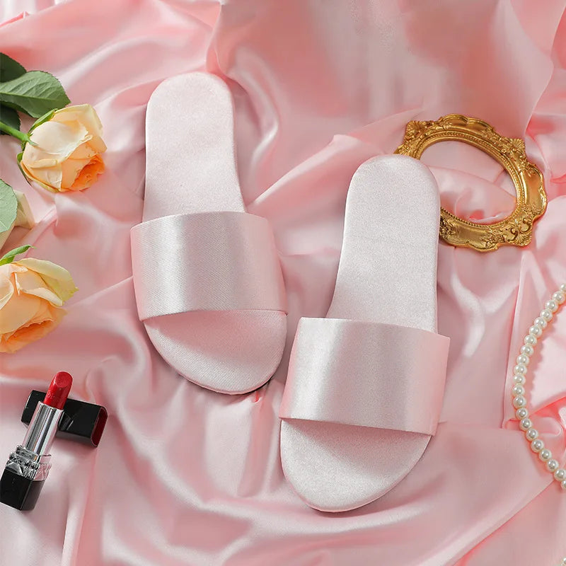 Chaussons mules de mariée en satin
