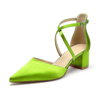 Escarpins Mariée Satin Talon Carré