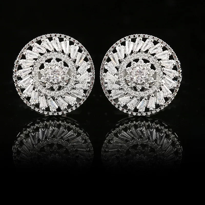 Boutons de manchette mariage rosace zircon — vue 6