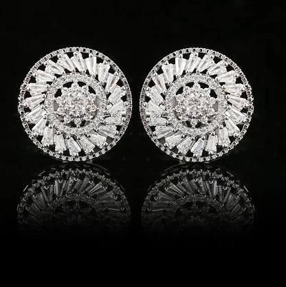 Boutons de manchette mariage rosace zircon — vue 6