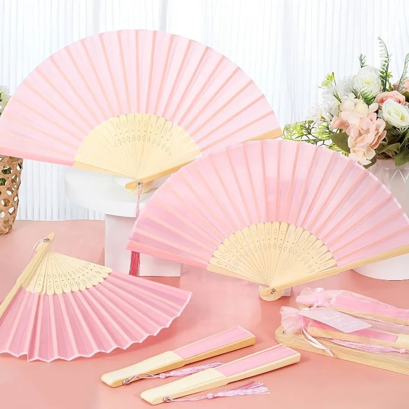 Lot d'éventails mariage avec sachet tulle — vue 2