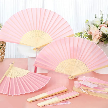 Lot d'éventails mariage avec sachet tulle — vue 2