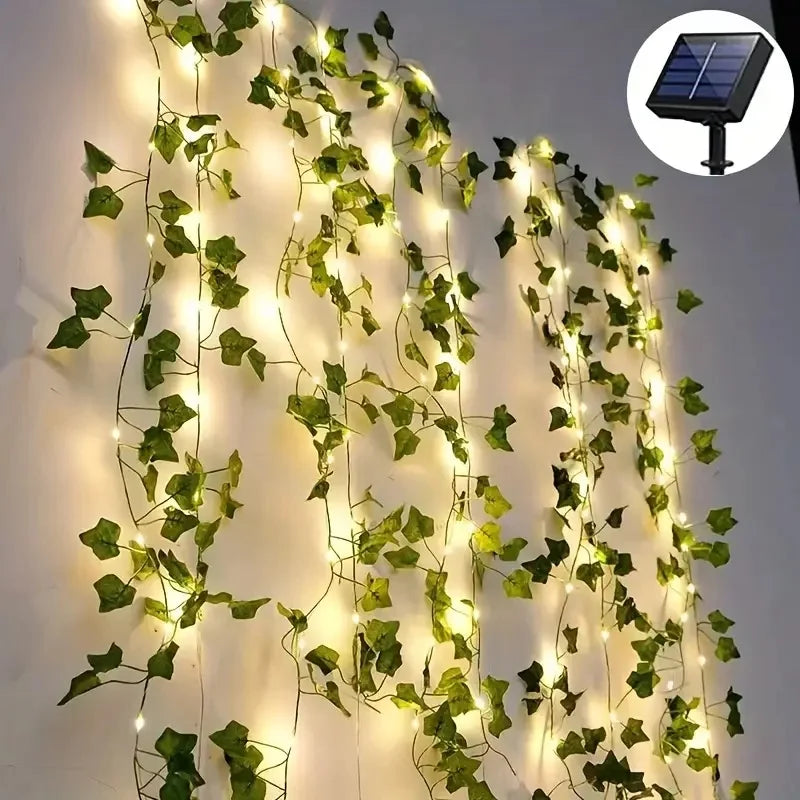 Guirlande lumineuse mariage solaire à feuilles