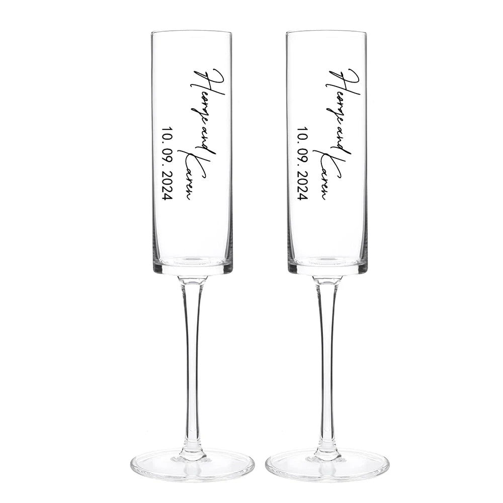 Flûte à Champagne Personnalisée Gravée Prénoms et Date