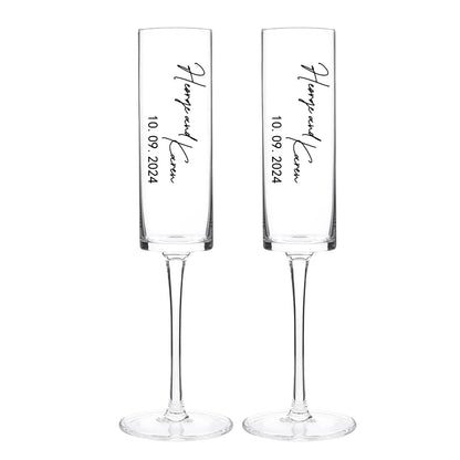 Flûte à Champagne Personnalisée Gravée Prénoms et Date
