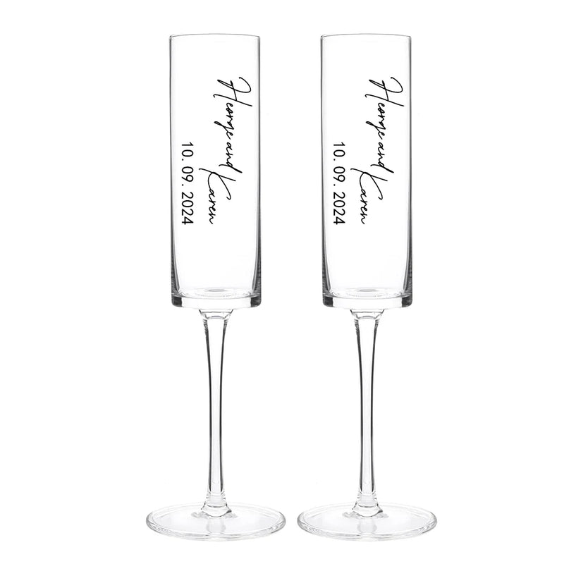 Flûte à Champagne Personnalisée Gravée Prénoms et Date — vue 7