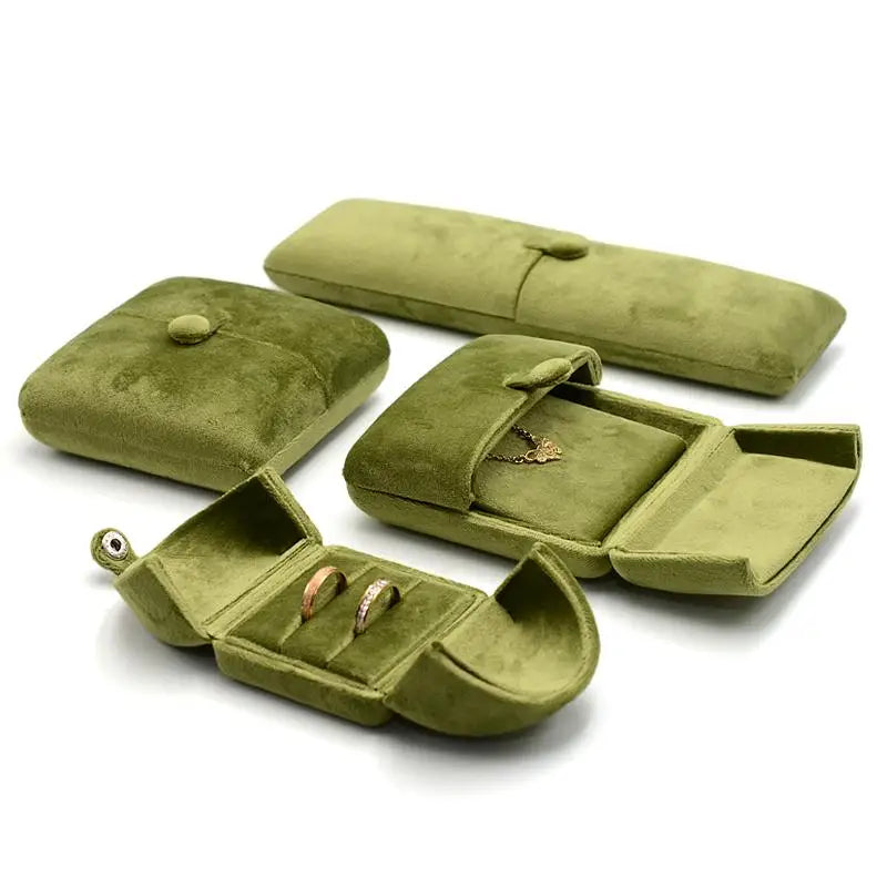 Écrin bague velours vert olive — vue 2