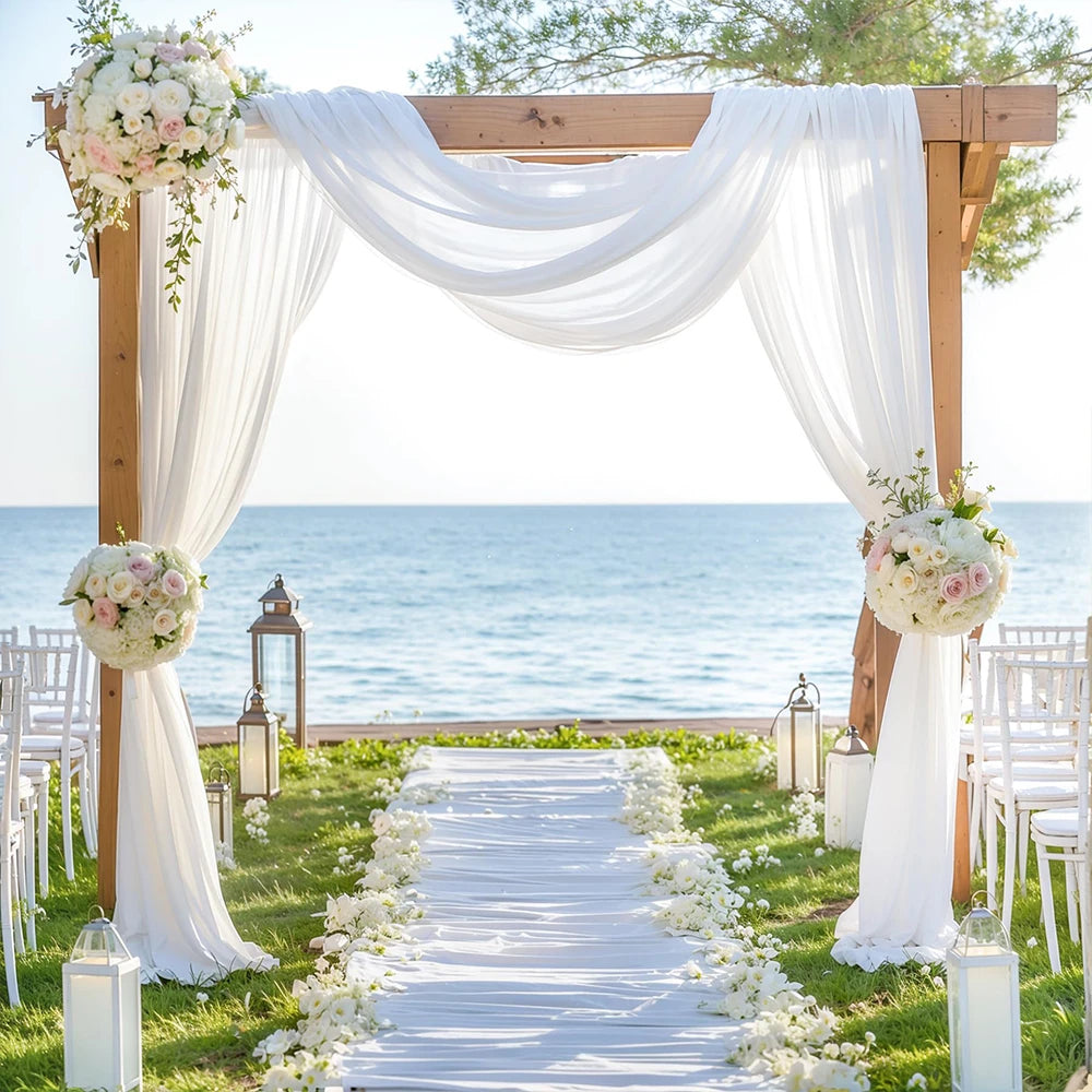 Voilage Arche Mariage Mousseline Fluide
