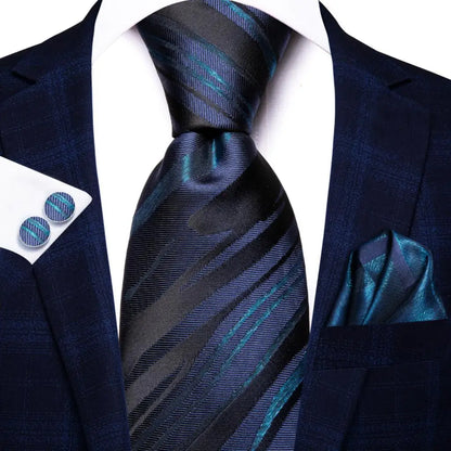 Coffret Cravate Mariage Homme avec Pochette et Manchettes