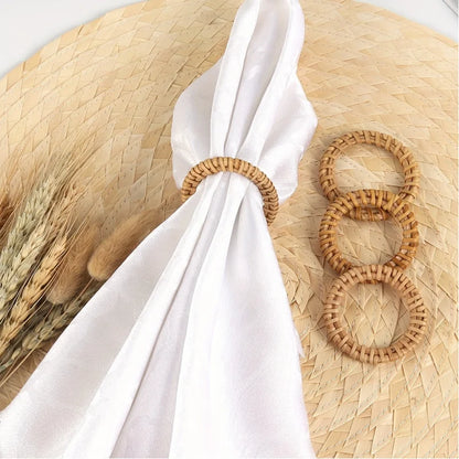 Rond de Serviette Mariage Bohème en Rotin