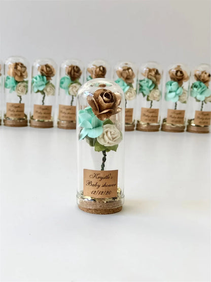 Cadeau invité mariage rose sous cloche — vue 10