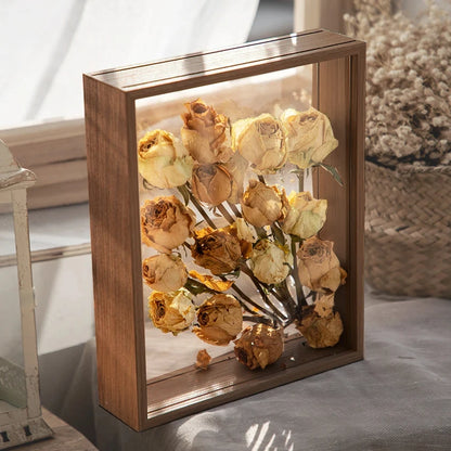 Cadre Vitrine Profond Fleurs Séchées