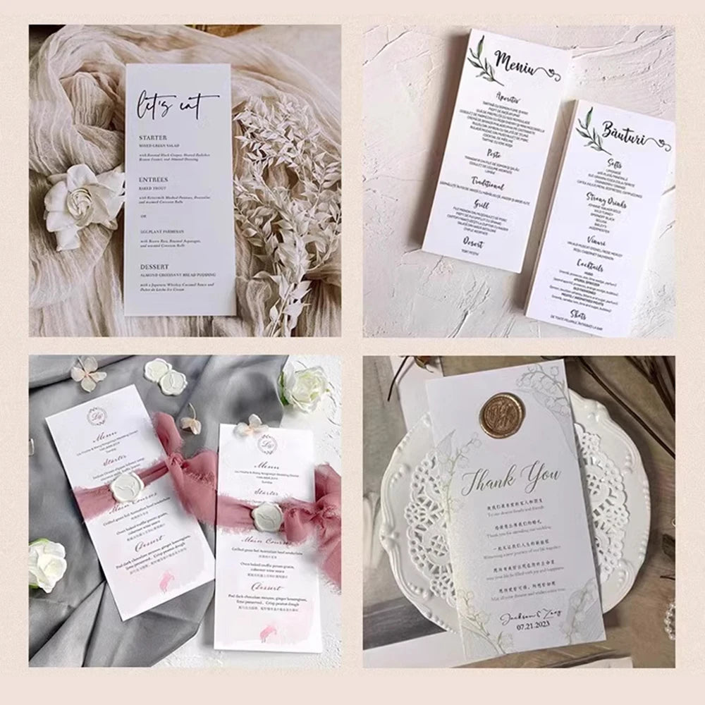 Papeterie Mariage Personnalisée Menus et Marque-Places