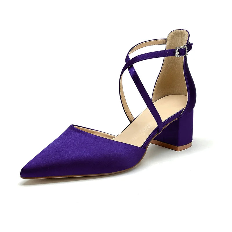 Escarpins Mariée Satin Talon Carré