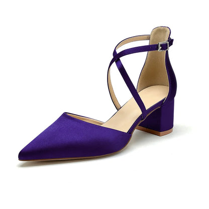 Escarpins Mariée Satin Talon Carré