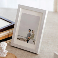 Cadre photo mariage bois vintage à poser — Blanc