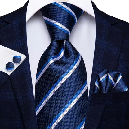 Coffret Cravate Mariage Homme avec Pochette et Manchettes