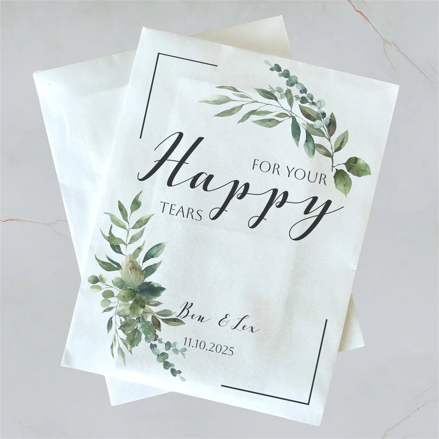 Pochettes mouchoirs larmes de joie mariage