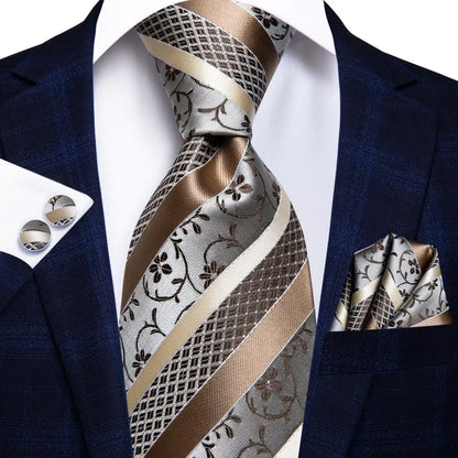 Coffret Cravate Mariage Homme avec Pochette et Manchettes