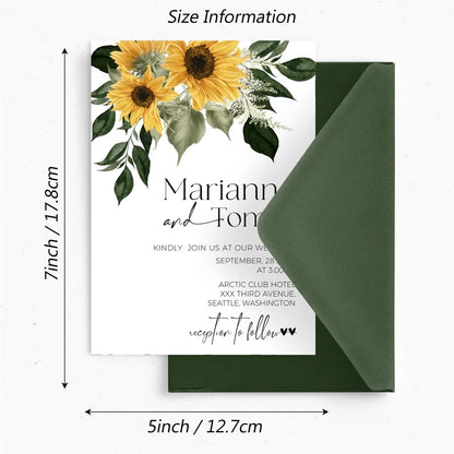 Faire-Part Mariage Tournesol Personnalisé