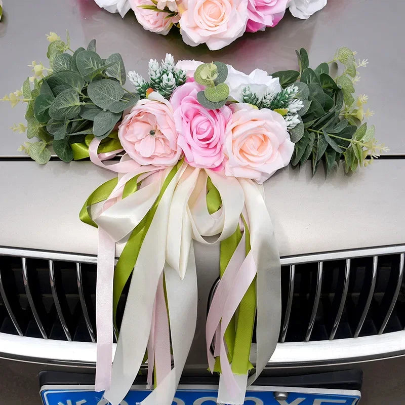 Kit Décoration Voiture Mariage Roses — vue 4