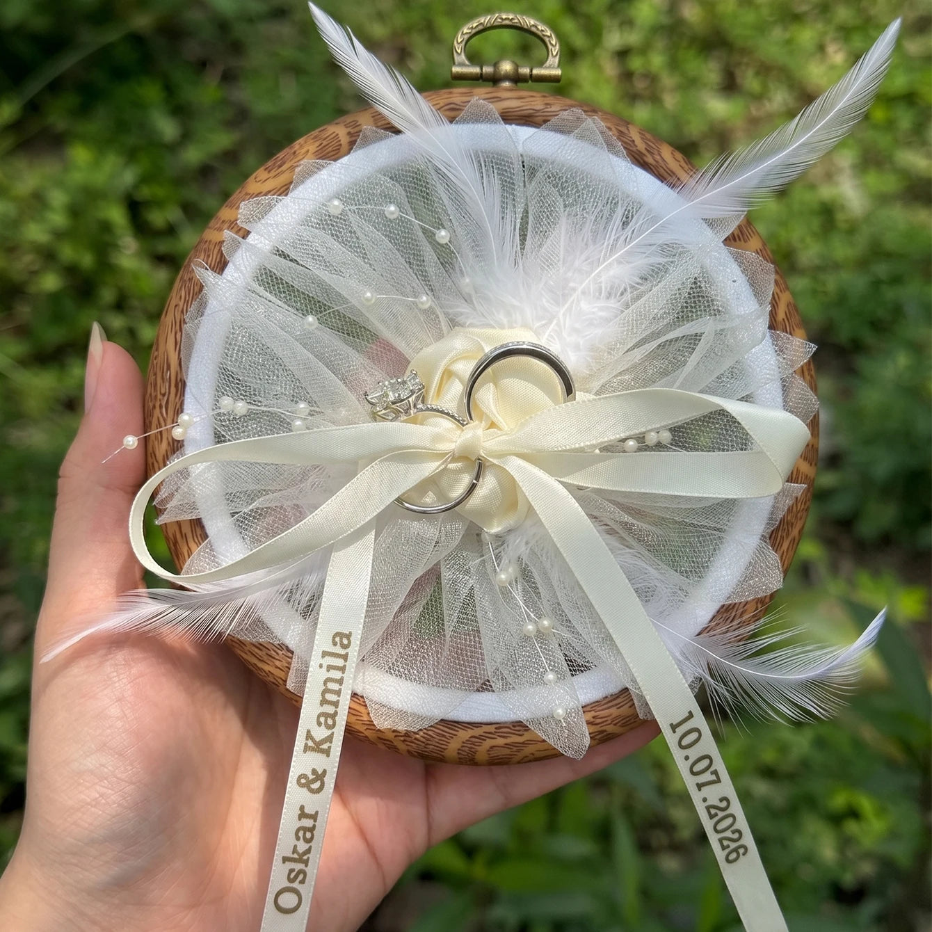 Porte alliance cerceau tulle et perles