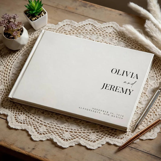 Livre d'or mariage minimaliste personnalisé