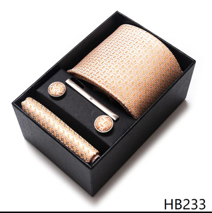 Coffret Cravate Mariage Homme Pochette et Boutons de Manchette