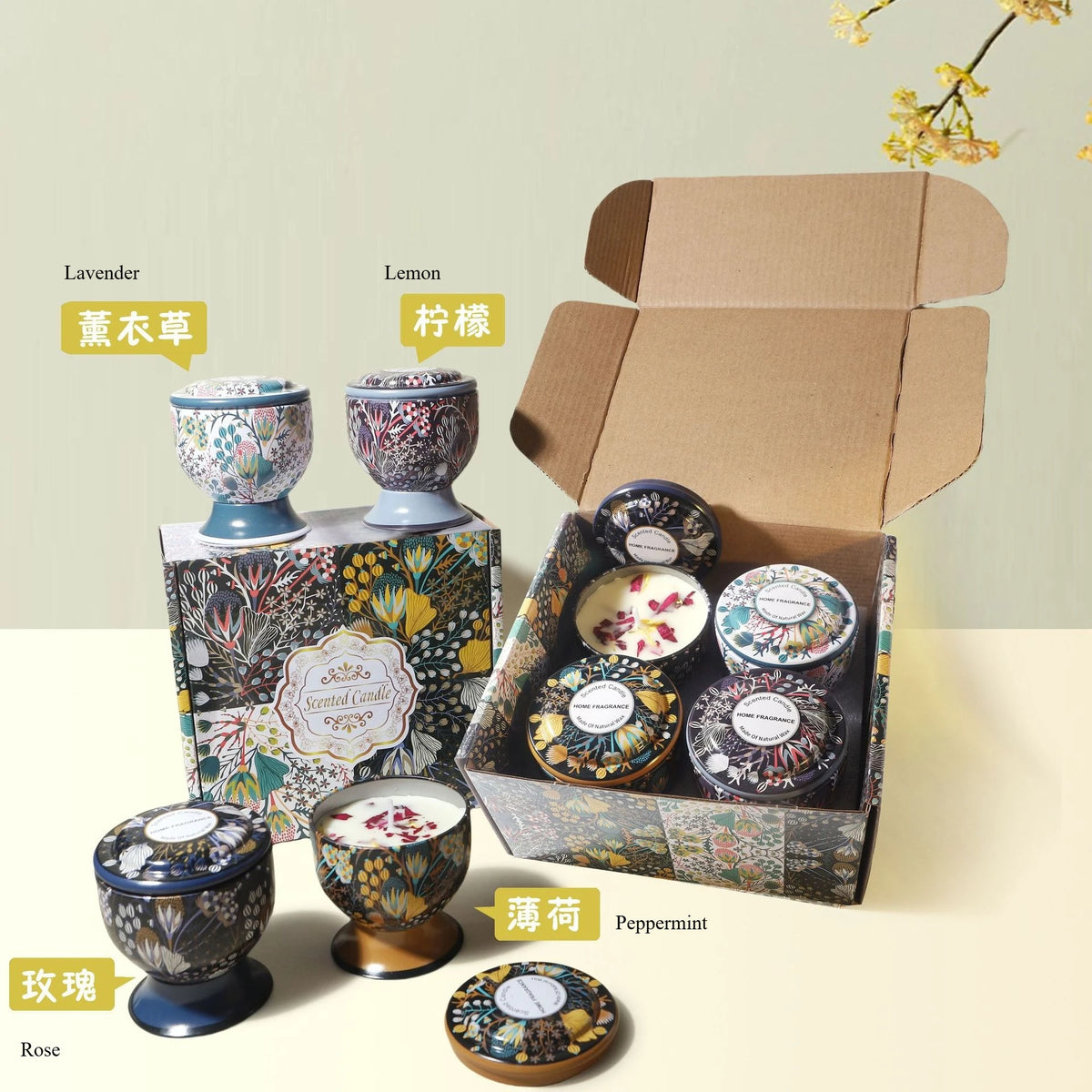 Bougie mariage parfumée en coupe décorée — vue 8
