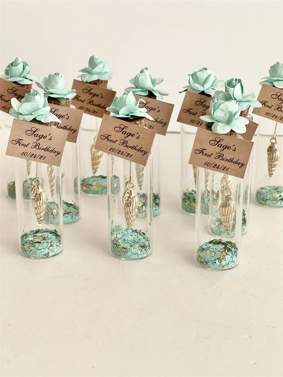 Cadeau invité mariage rose sous cloche — vue 13