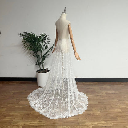 Traîne Amovible Mariée Dentelle Florale