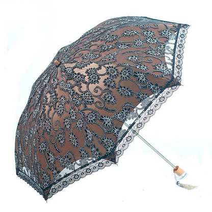 Ombrelle mariage pliante en dentelle