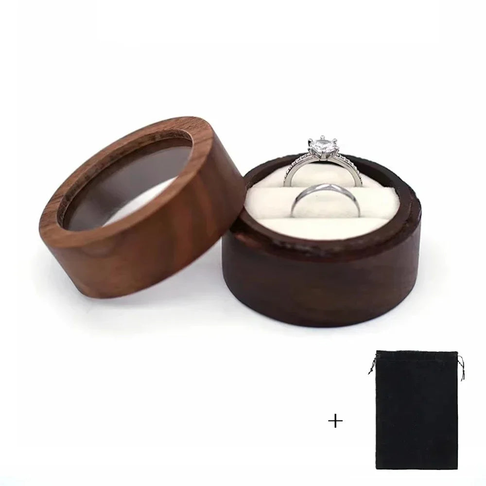 Boîte alliance noyer avec pochette