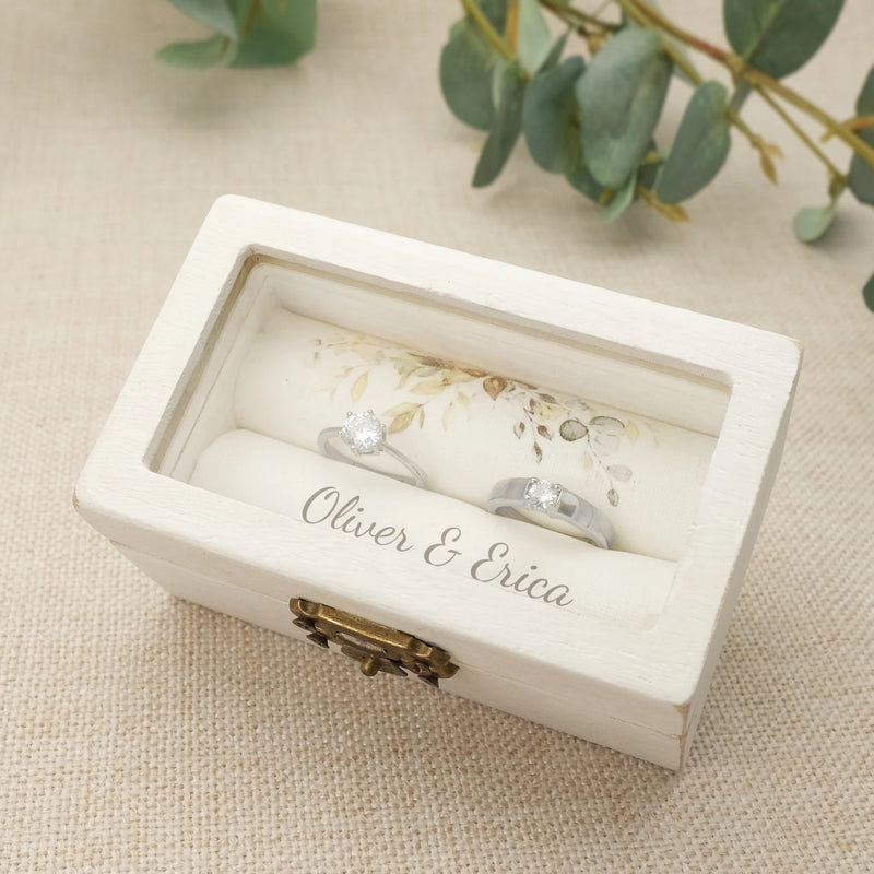 Boîte alliance bois blanc personnalisée