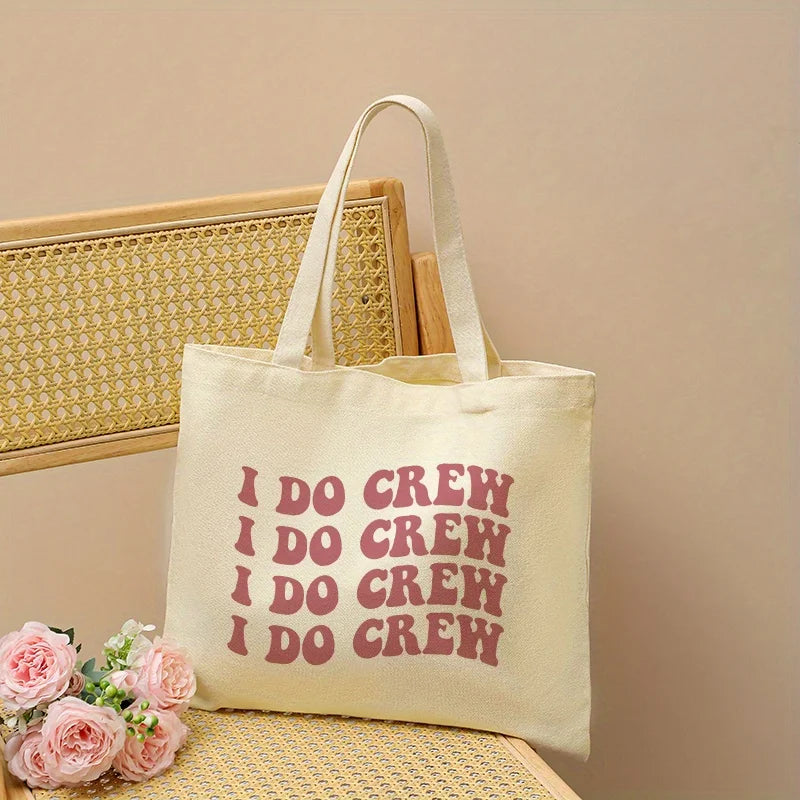 Tote bag EVJF lettrage rétro rose