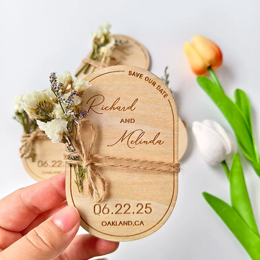 Magnet Save The Date Mariage Bois