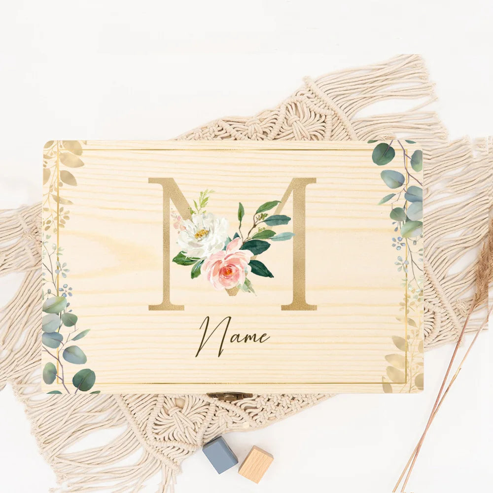 Boîte souvenir mariage initiale personnalisée