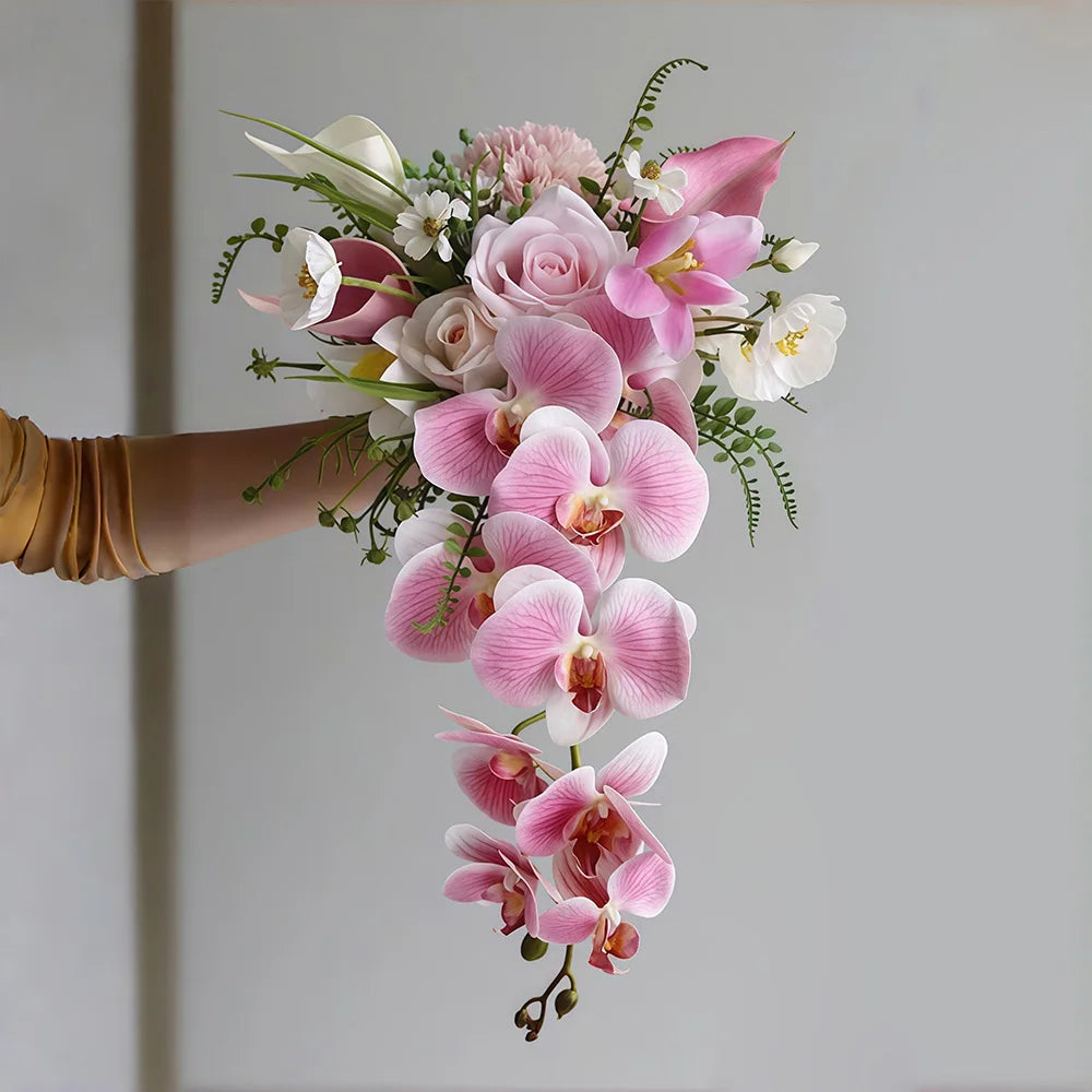Bouquet de Mariée Cascade Orchidées