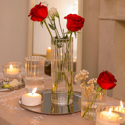 Vase Photophore Verre Strié Mariage — vue 3