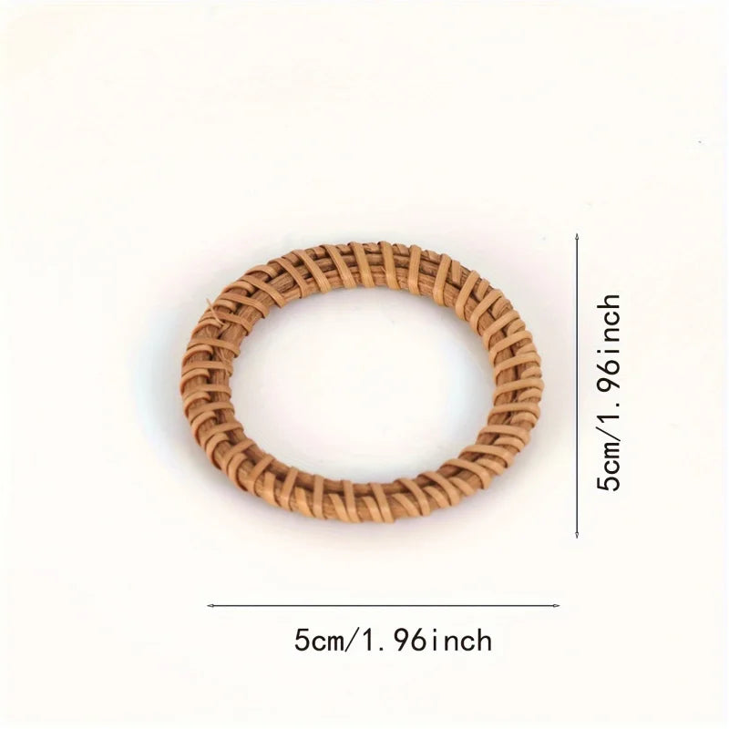Rond de Serviette Mariage Bohème en Rotin