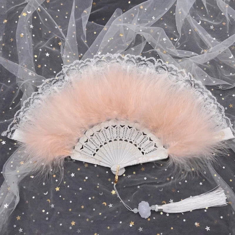 Éventail dentelle mariage invités