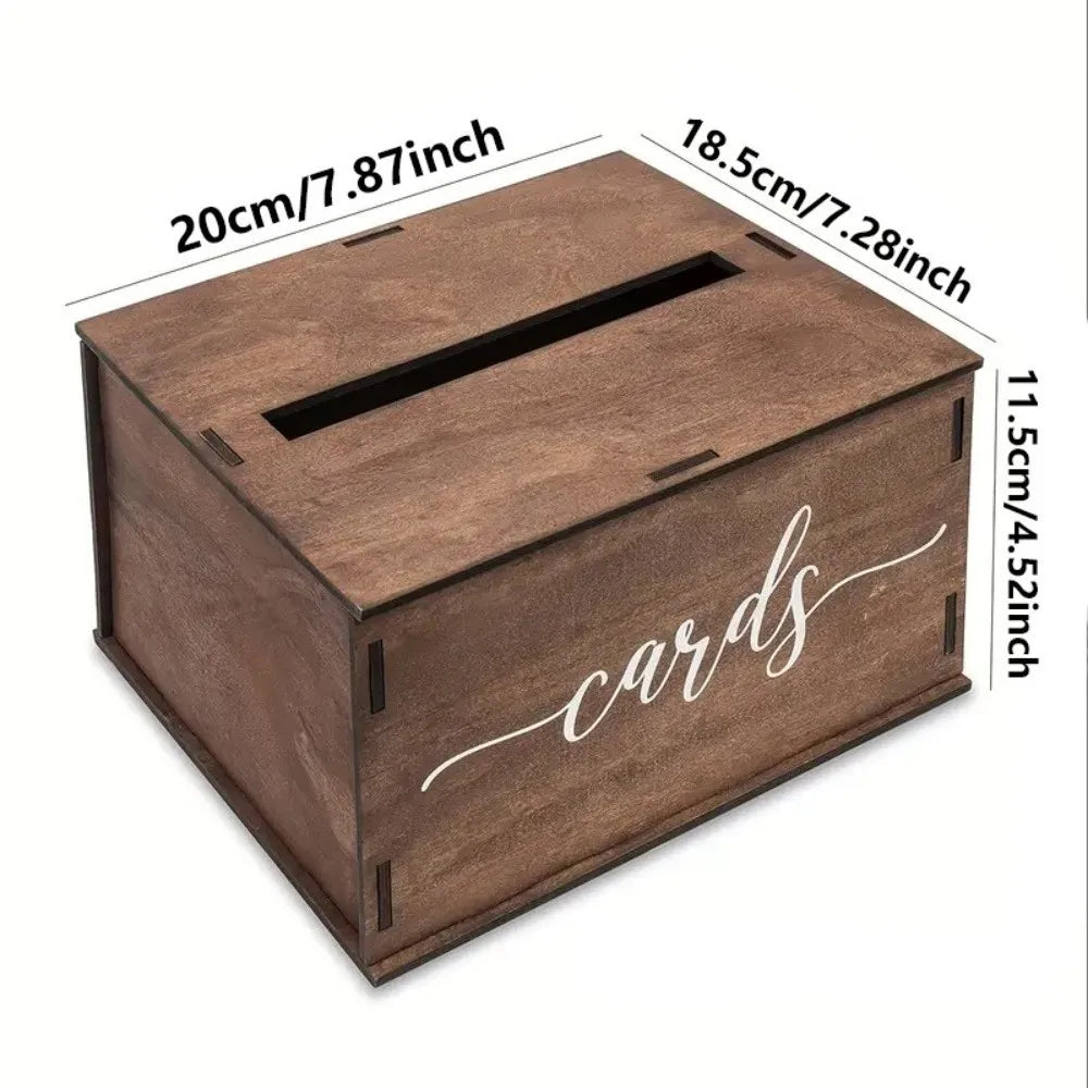 Urne Mariage Bois avec Fente à Cartes