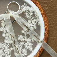 Porte alliance blanc perles et fleurs — vue 6