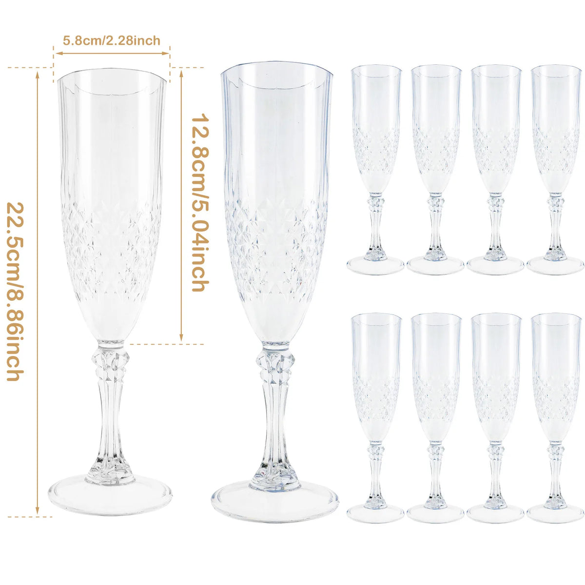 12 Flûtes Champagne Mariage Plastique — vue 6