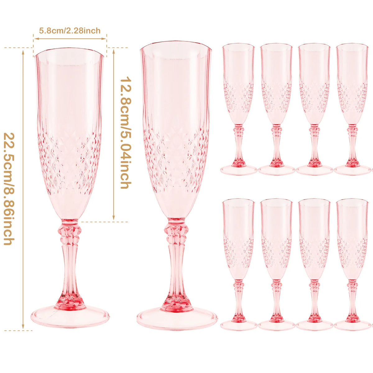 12 Flûtes Champagne Mariage Plastique — vue 7