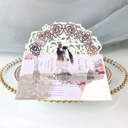 Faire-Part Mariage 3D Arche de Roses — vue 6